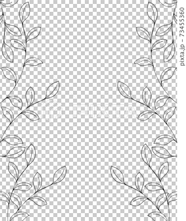 葉っぱの手描き線画イラストのイラスト素材