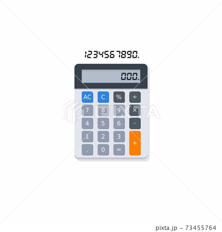 Calculator and Digital number Shadow icon vector isolated. 73455764