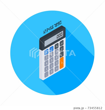 Calculator and Digital number right view icon vector isometric. Calculator and Digital number right view icon vector isometric. 73455812