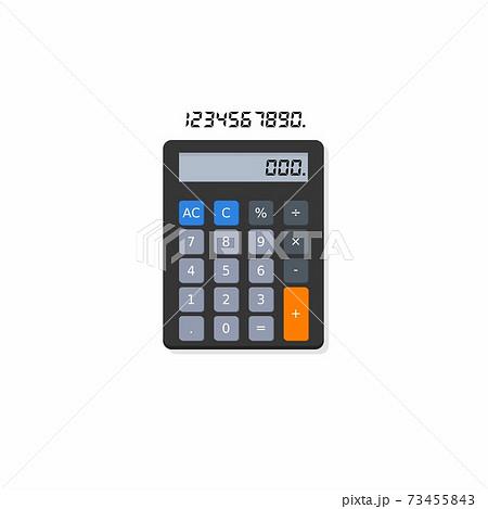 Calculator and Digital number Shadow icon vector isolated. 73455843