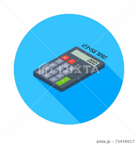 Calculator and Digital number left view icon vector isometric. 73456017