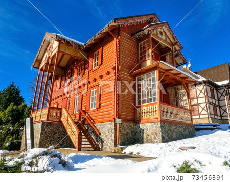 The popular ski resort in Tatranska Lomnica, High Tatras at winter 73456394