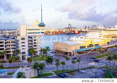 The view from a cruise ship of Port Everglades 73456428