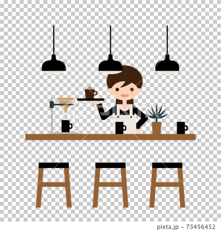 Illustration Of Cafe And Cafe Clerk Stock Illustration