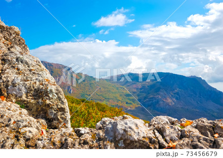Crimean mountains at the sunny summer day. Crimean mountains at the sunny summer day. 73456679