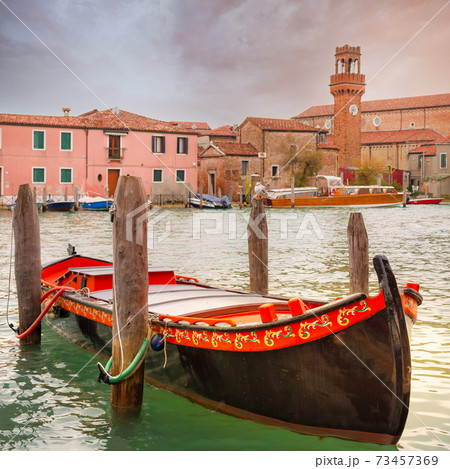 Gondola in Venice on sunset, Italy Gondola in Venice on sunset, Italy 73457369