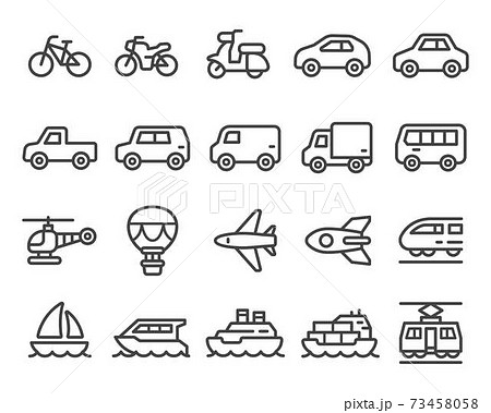 vehicle line icon set 73458058