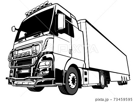 Black and White Lorry Big Rig Truck Black and White Lorry Big Rig Truck 73459595