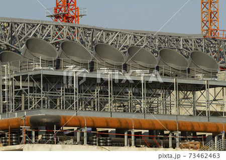 Large air conditioning system under installation. 73462463