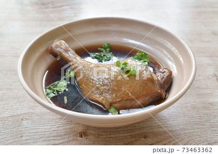 boiled duck leg in black soybean sauce dipping spicy chili sauce boiled duck leg in black soybean sauce dipping spicy chili sauce 73463362