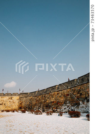Jangan park Hwaseong Fortress at winter in Suwon, Korea Jangan park Hwaseong Fortress at winter in Suwon, Korea 73463570