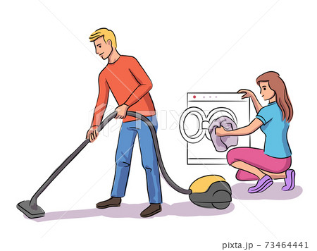 Vector Illustration couple everyday life scene 73464441
