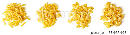 Haep of pasta isolated on white, from above 73465443