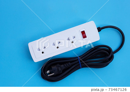Power surge on blue background. Top view Power surge on blue background. Top view 73467126
