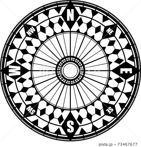 方位磁石1aのイラスト素材