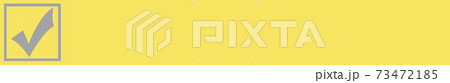 Banner, gray check mark on yellow background. Check list symbol - illustration. 73472185