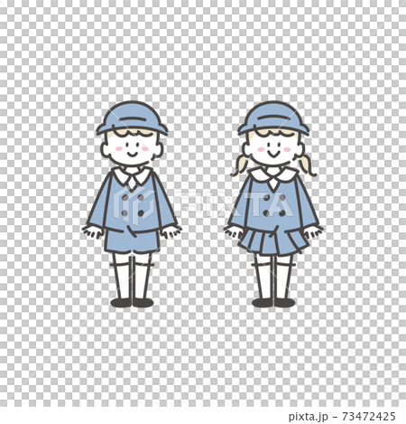 Illustration of kindergarten children lined up 73472425