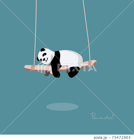 funny cartoon panda hanging rope swing height 73472903