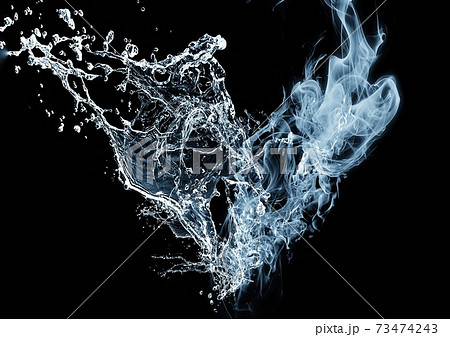 抽象的な水しぶきのハート 73474243