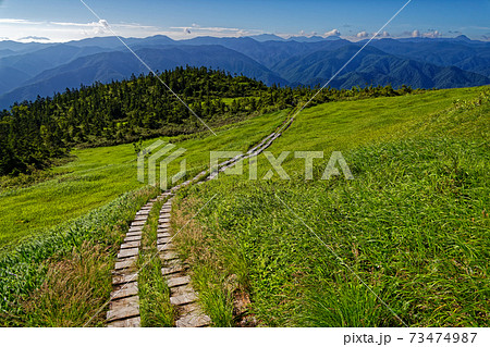 会津駒ヶ岳稜線から見る南会津・日光の山並み 会津駒ヶ岳稜線から見る南会津・日光の山並み 73474987