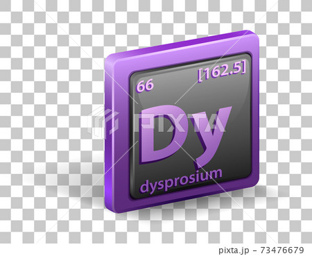 Dysprosium chemical element. Chemical symbol with atomic number and atomic mass. Dysprosium chemical element. Chemical symbol with atomic number and atomic mass. 73476679
