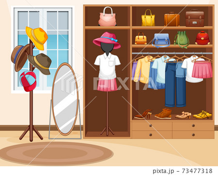 Interior design of dressing room background Interior design of dressing room background 73477318