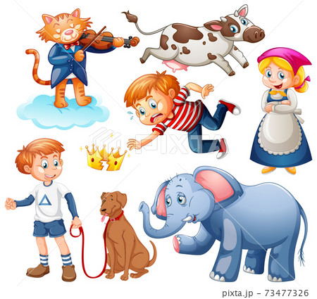 Set of fantasy cartoon character and animal isolated on white background Set of fantasy cartoon character and animal isolated on white background 73477326