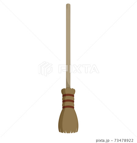 昔ながらの箒のイラスト素材