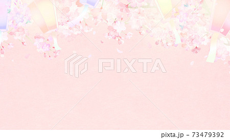 桜と提灯の背景 - 複数のバリエーションがあります 桜と提灯の背景 - 複数のバリエーションがあります 73479392