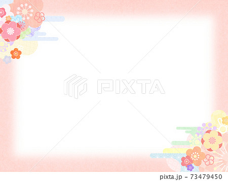 Japanese Style Frame With Cute Floral Stock Illustration