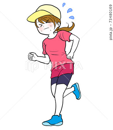 A woman running hard - Stock Illustration [73480169] - PIXTA