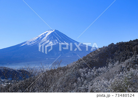 富士見橋から望む富士山　霧氷 73480524
