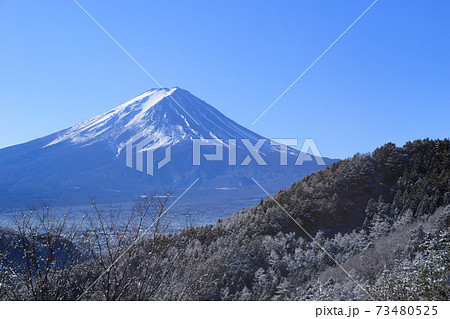 富士見橋から望む富士山　霧氷 73480525