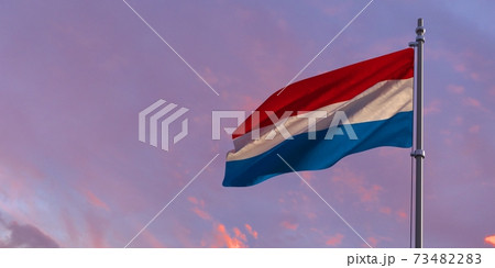 3d rendering of the national flag of the Netherlands 3d rendering of the national flag of the Netherlands 73482283