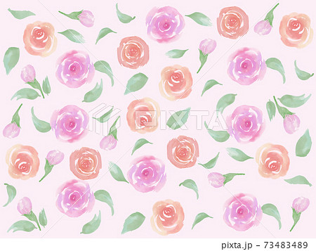 薔薇の花柄模様の背景素材のイラスト素材 7344