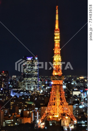 港区浜松町にある世界貿易センタービルディングからの夜景　東京タワー 73483658