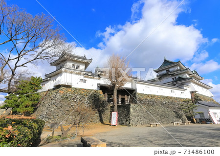 【和歌山県】晴天下の和歌山城の天守曲輪 【和歌山県】晴天下の和歌山城の天守曲輪 73486100