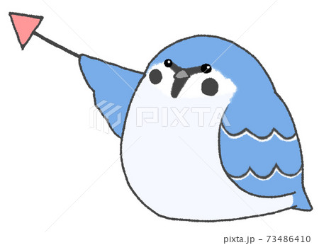 指示棒を持って何かを主張するかわいいスズメ 青色 のイラスト素材 指示棒を持って何かを主張するかわいいスズメ 青色 のイラスト素材