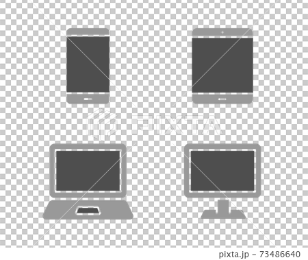 PC，智能手機，平板電腦，PC圖標集數字設備智能手機屏幕插圖 73486640