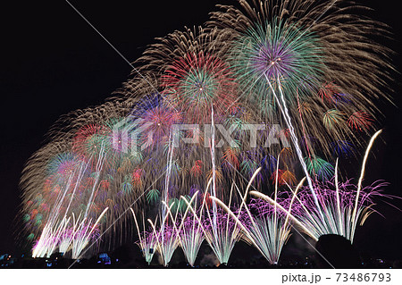 長岡まつり大花火大会 復興祈願花火フェニックス の写真素材