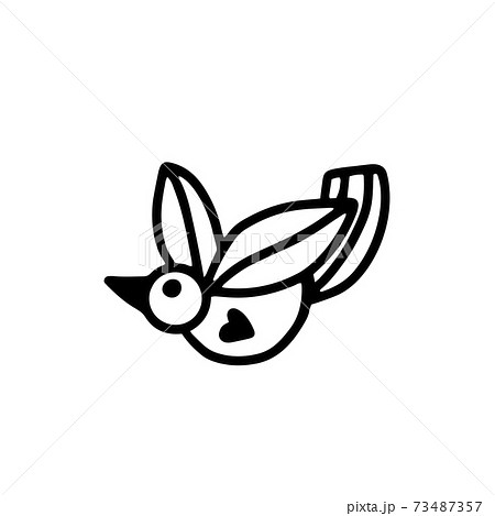 Cute bird isolated on white background. Vector illustration in Doodle style. Design for Valentine's Day, Easter 73487357