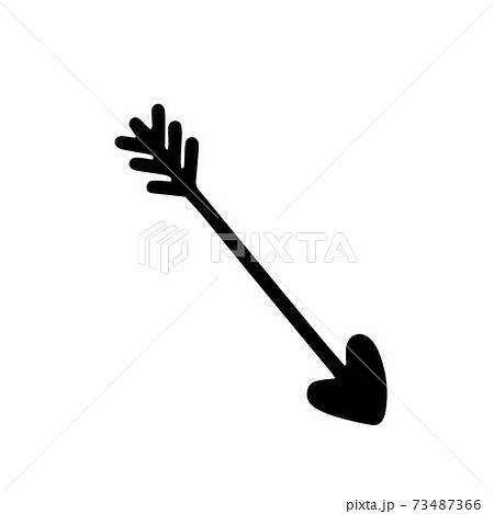 An arrow with a heart-shaped tip. Vector illustration in doodle style. design for valentine's day, wedding An arrow with a heart-shaped tip. Vector illustration in doodle style. design for valentine's day, wedding 73487366