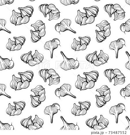 Garlic vegetable seamless pattern 73487552