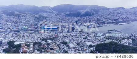 稲佐山　雪景色　パノラマ　【長崎市】 73488606