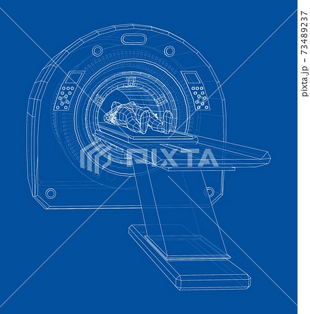 Female Patient Lying on a CT or MRI Scan. Vector Female Patient Lying on a CT or MRI Scan. Vector 73489237