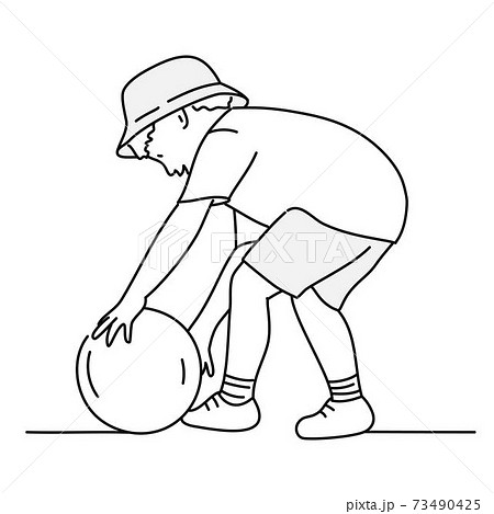 Little boy plays with a ball Little boy plays with a ball 73490425