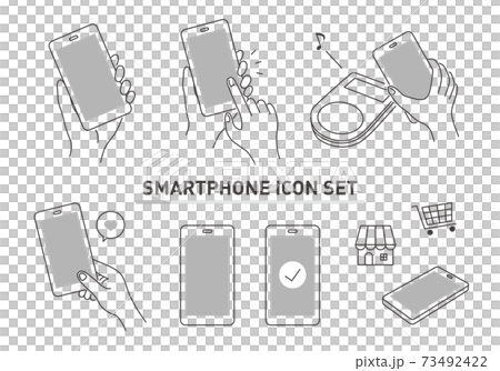 スマホ支払いにまつわるアイコンセット1 スマホ支払いにまつわるアイコンセット1 73492422