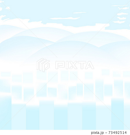 水色のオフィスビルの街並み背景イラスト素材 ビジネス背景素材 のイラスト素材