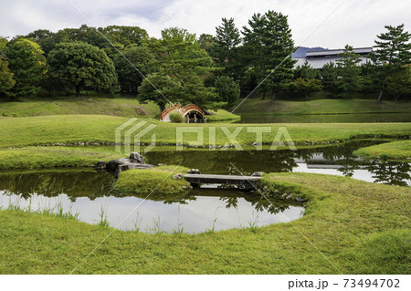 旧大乗院庭園 奈良県奈良市の写真素材