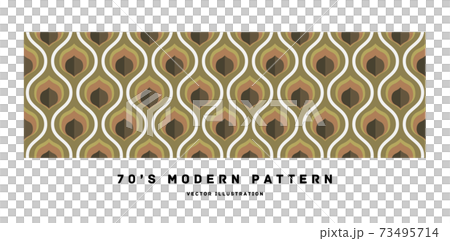 70年代 レトロモダンなシームレスパターン ベクターイラスト素材 壁紙のイラスト素材
